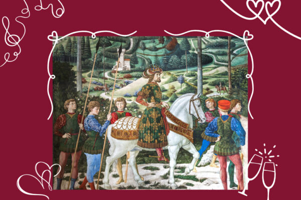 dettaglio della cavalcata dei Magi nella cappella di Benozzo Gozzoli