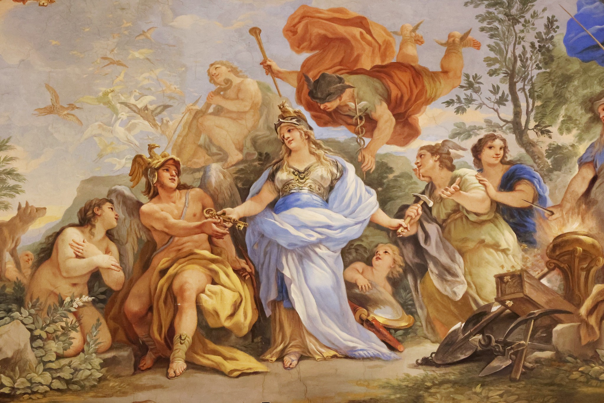 dettaglio dell'affresco della sala Luca Giordano