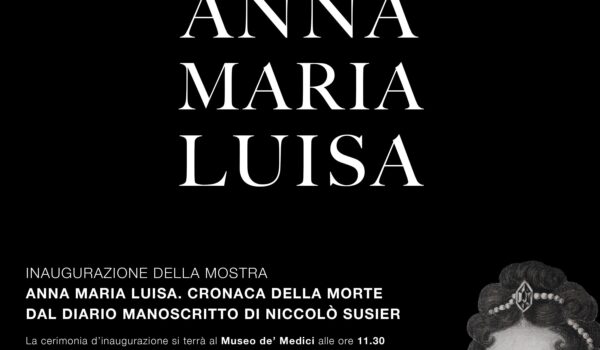 locandina con ritratto di Anna Maria Luisa de' Medici