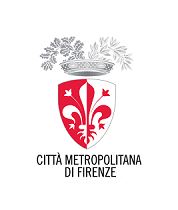 stemma della città metropolitana con giglio stilizzato bianco e rosso